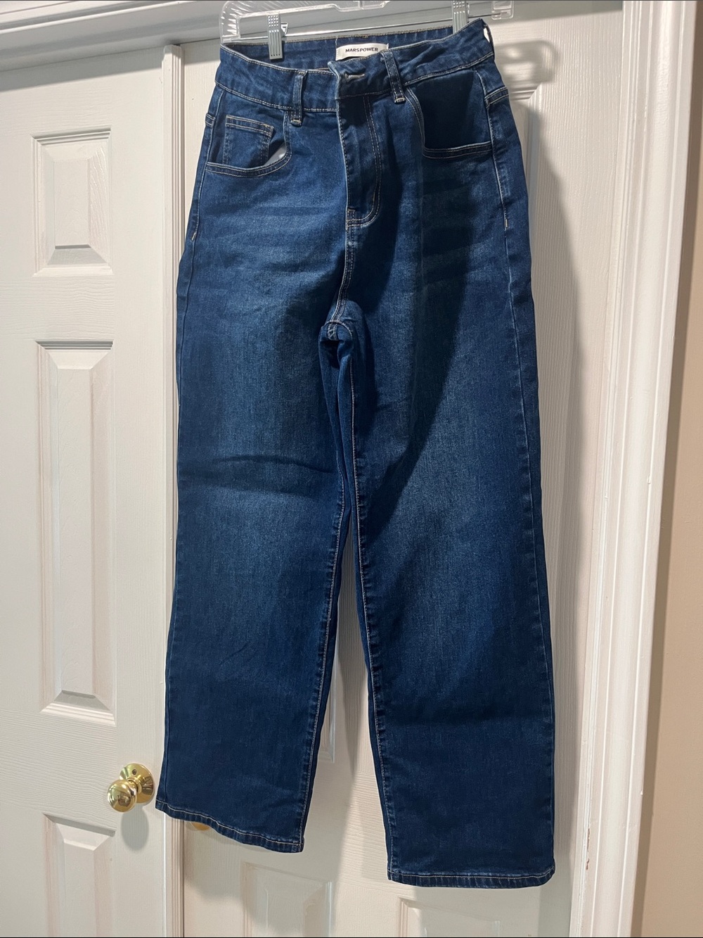Mars Power stretch wide leg straight jeans.